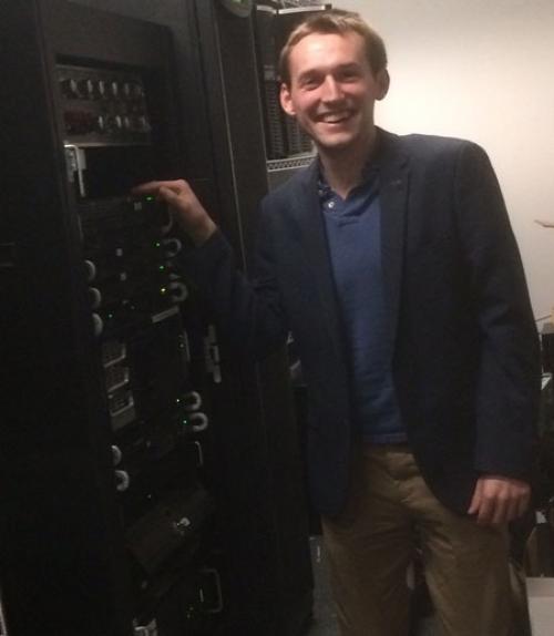 		 Alex Townsend with supercomputer
	