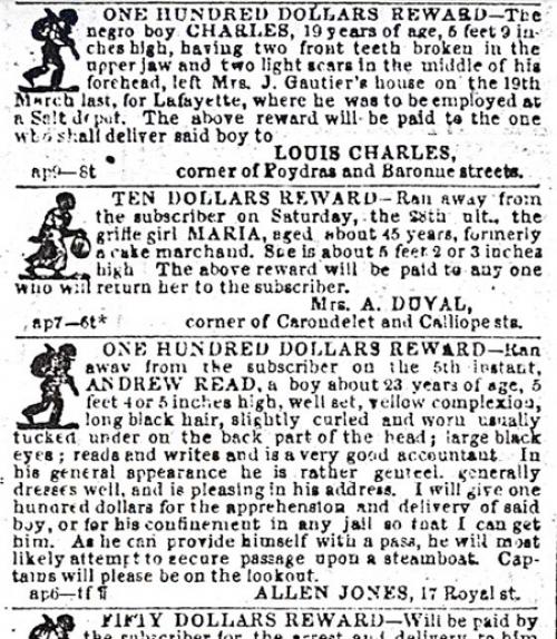 		 Poster for runaway slaves
	