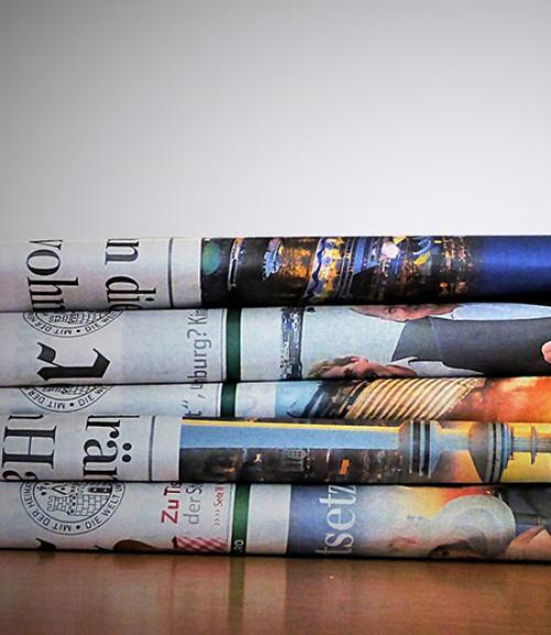 		 Stack of newspapers
	