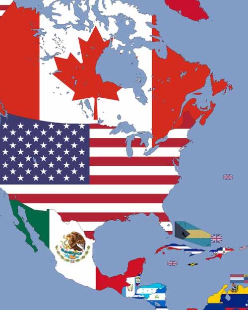 		Map of North and Central America, made of flag colors
	
