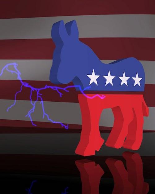 graphic of political mascots elephant and donkey