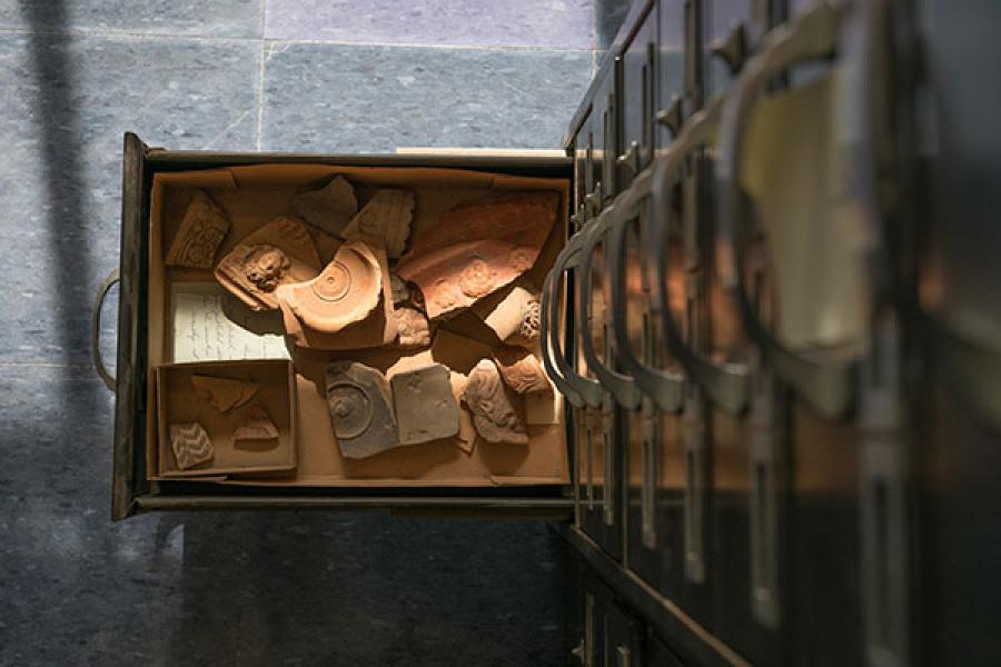A drawer full of potsherds